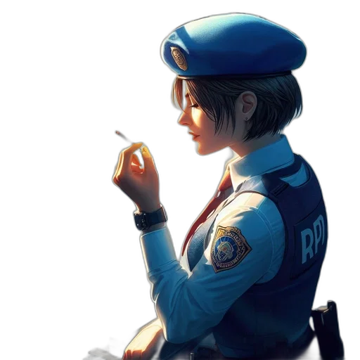 staff, weapon, jacket, face transparent PNG cut-out
