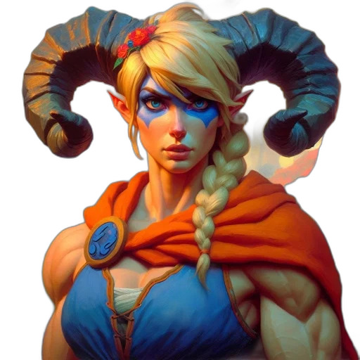 face, staff, dress, fantasy art transparent PNG cut-out