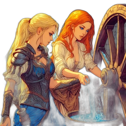 fantasy art, concept art, comic book art, watercolor transparent PNG cut-out