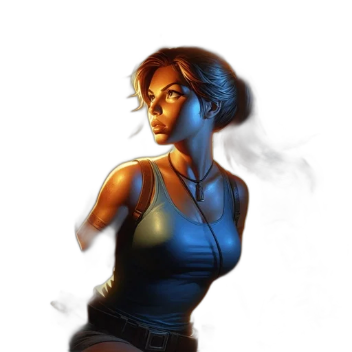 dress, face, concept art, comic book art transparent PNG cut-out