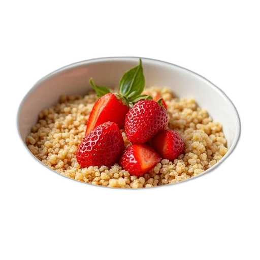food, bowls, strawberry, topped transparent PNG cut-out