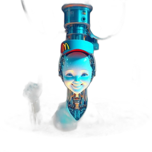 robot, staff, bottle, face transparent PNG cut-out