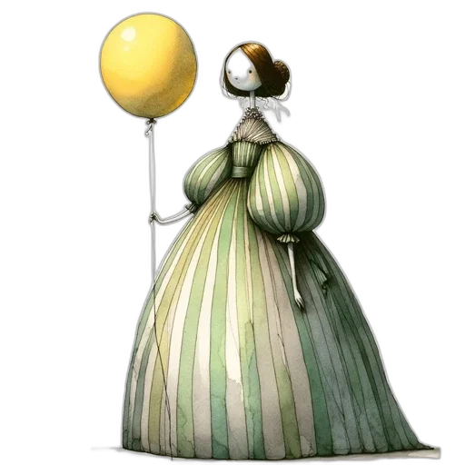 dress, staff, umbrella, hat transparent PNG cut-out