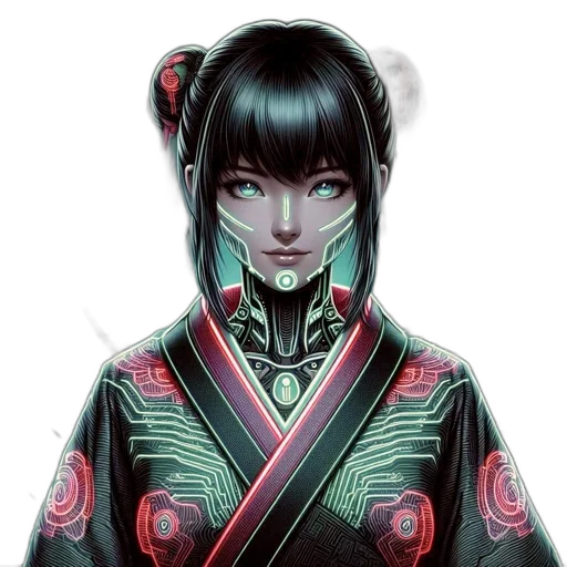face, staff, robot, jacket transparent PNG cut-out