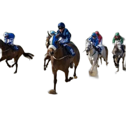 horse, race, jockeys, colorful transparent PNG cut-out