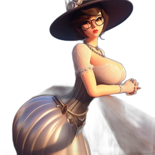 dress, hat, staff, concept art transparent PNG cut-out