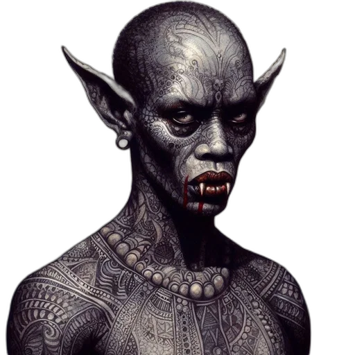 face, creature, mask, staff transparent PNG cut-out