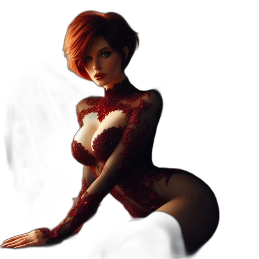 dress, concept art, comic book art, 3d render transparent PNG cut-out