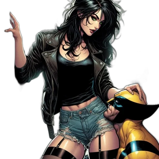 comic book art, concept art, cyberpunk, cartoon transparent PNG cut-out
