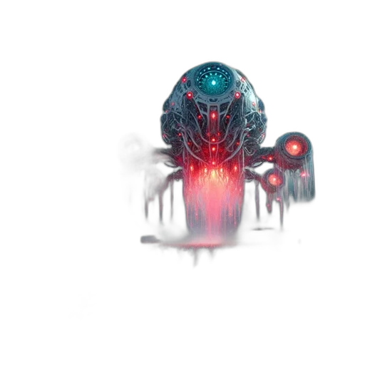 robot, creature, mask, weapon transparent PNG cut-out