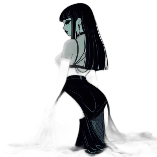 dress, creature, hair, robot transparent PNG cut-out