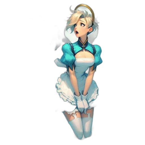 dress, staff, robot, pixel art transparent PNG cut-out