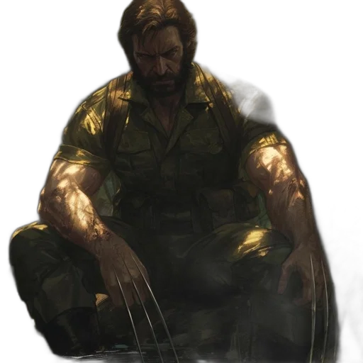weapon, staff, jacket, face transparent PNG cut-out