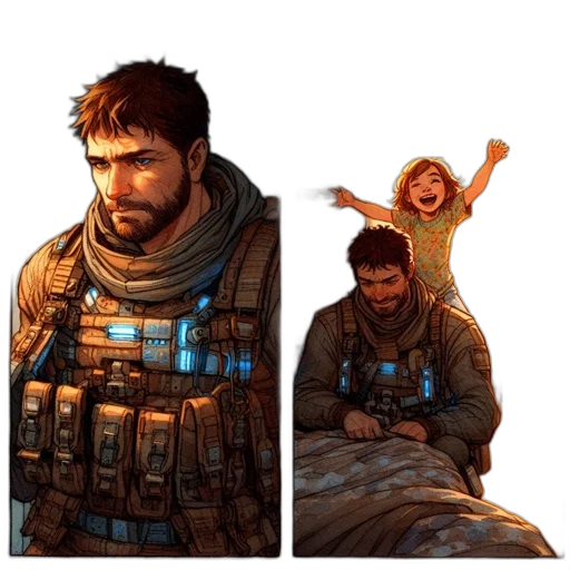 concept art, comic book art, cyberpunk, pixel art transparent PNG cut-out