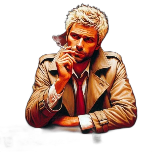 jacket, face, staff, photorealistic transparent PNG cut-out