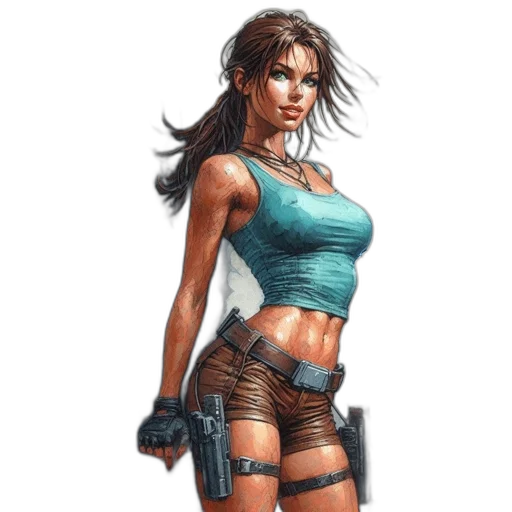 comic book art, concept art, fantasy art, cyberpunk transparent PNG cut-out