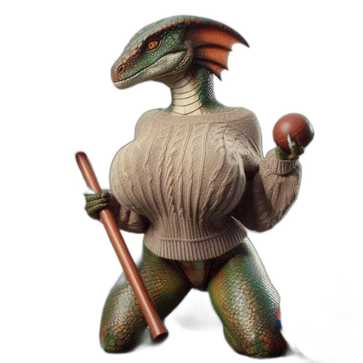 creature, dragon, staff, robot transparent PNG cut-out