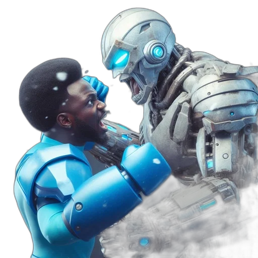 robot, concept art, comic book art, cyberpunk transparent PNG cut-out