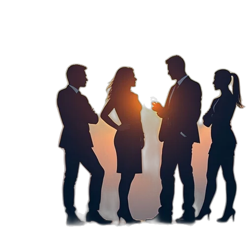 staff, vector, silhouettes, business transparent PNG cut-out