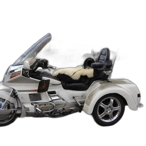 car, 3d render, white, trike transparent PNG cut-out