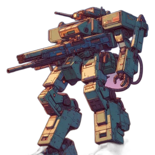 weapon, robot, concept art, 3d render transparent PNG cut-out