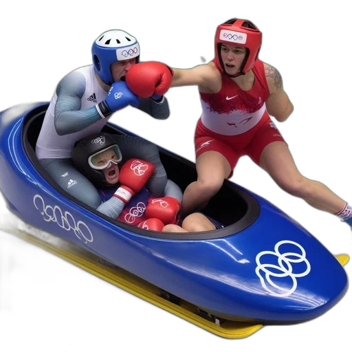 3d render, two, athletes, engage transparent PNG cut-out