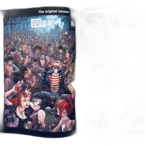 concept art, comic book art, one, full-spread transparent PNG cut-out