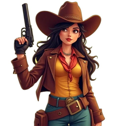 weapon, jacket, staff, hat transparent PNG cut-out