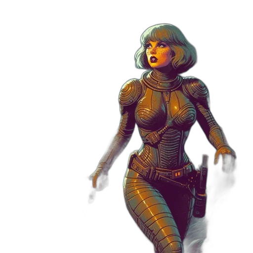 robot, concept art, cyberpunk, 3d render transparent PNG cut-out