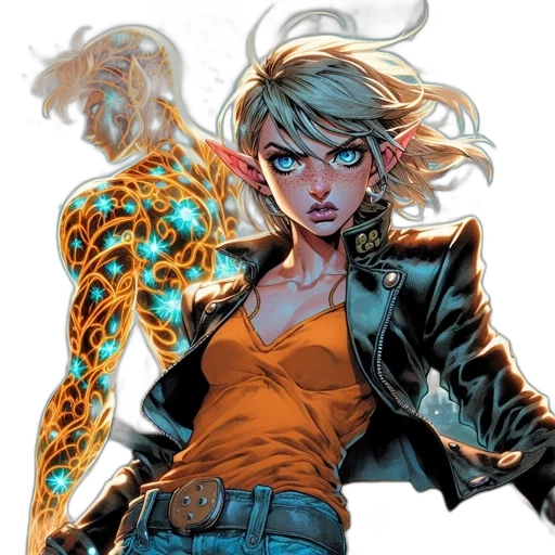 jacket, comic book art, concept art, cyberpunk transparent PNG cut-out