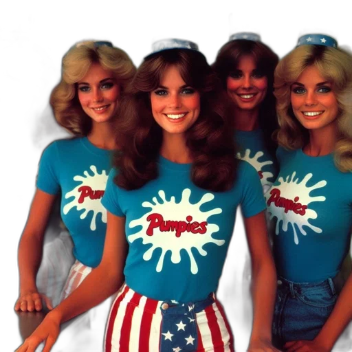 five, women, wearing, coordinated transparent PNG cut-out