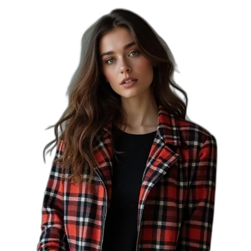 jacket, dress, face, jewelry transparent PNG cut-out