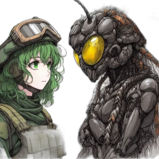 robot, mask, creature, weapon transparent PNG cut-out