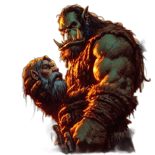 concept art, fantasy art, comic book art, intense transparent PNG cut-out