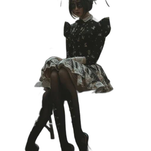 dress, staff, hat, shoes transparent PNG cut-out