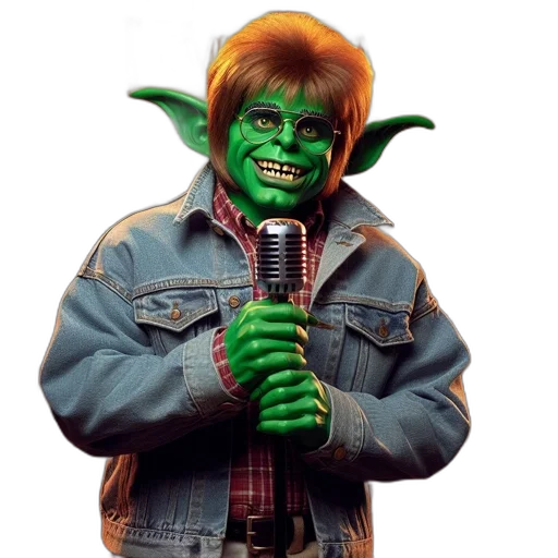 creature, jacket, staff, photorealistic transparent PNG cut-out