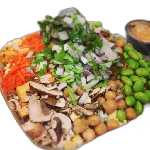 food, salad, carrots, mushrooms transparent PNG cut-out