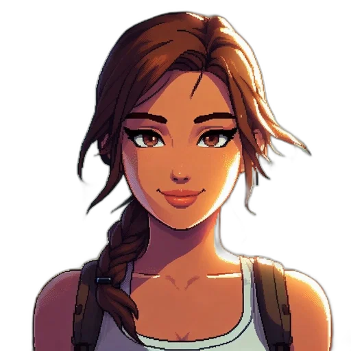 face, staff, cartoon, pixel art transparent PNG cut-out