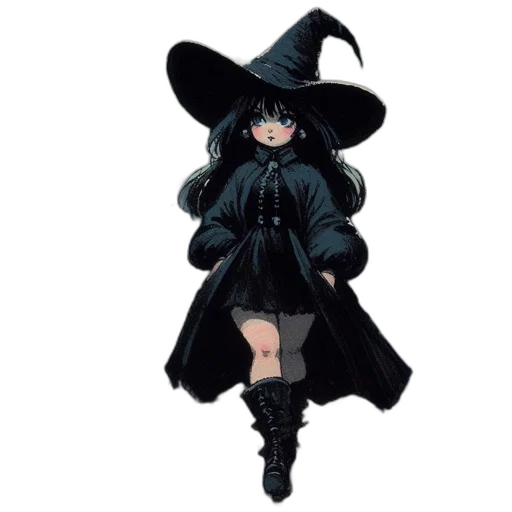 dress, hat, staff, concept art transparent PNG cut-out