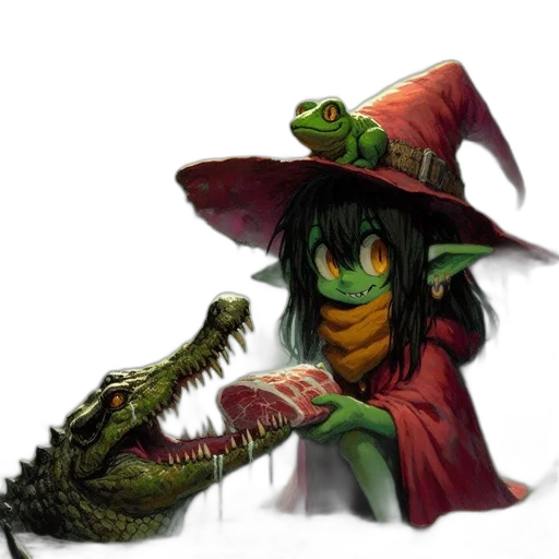 dragon, staff, creature, hat transparent PNG cut-out