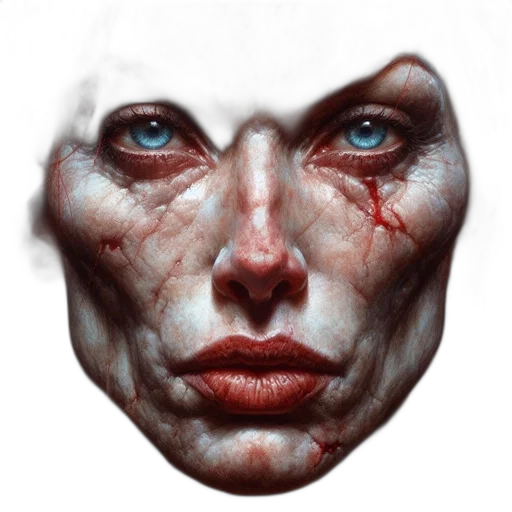 face, mask, creature, photorealistic transparent PNG cut-out