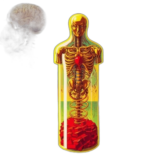 bottle, image, vivid, surrealistic transparent PNG cut-out