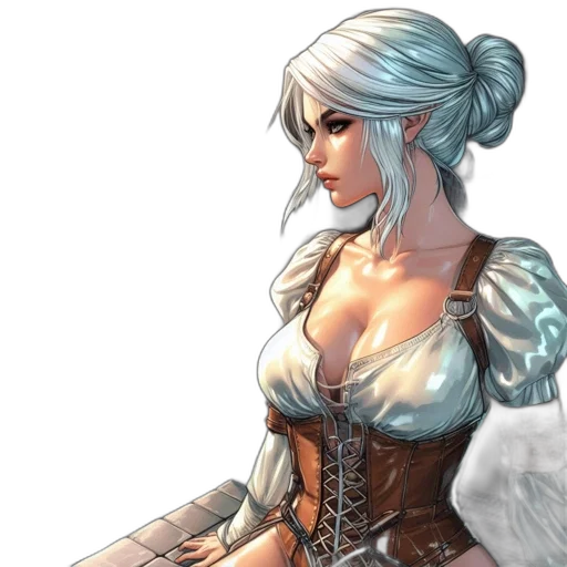 dress, staff, fantasy art, concept art transparent PNG cut-out