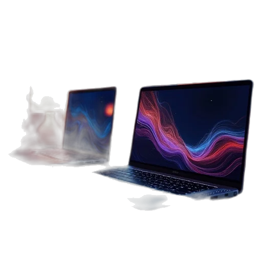 3d render, sony, laptops transparent PNG cut-out