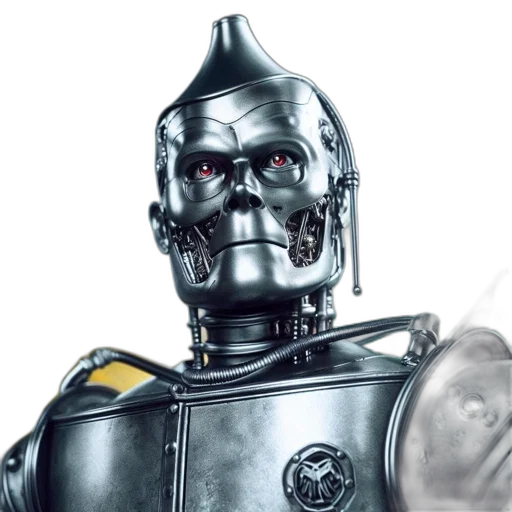 robot, 3d render, concept art, metallic transparent PNG cut-out