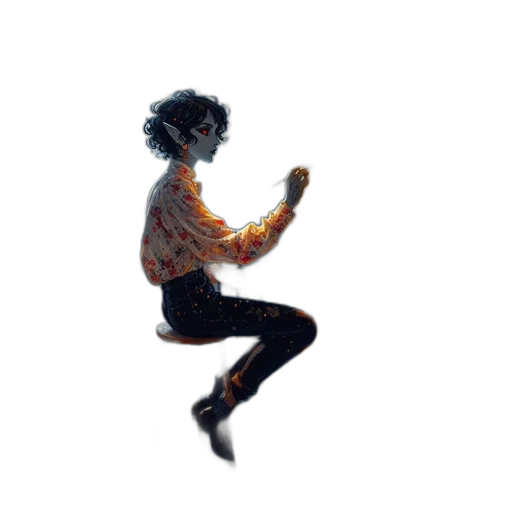 robot, jacket, creature, staff transparent PNG cut-out