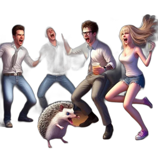 concept art, pixel art, 3d render, group transparent PNG cut-out