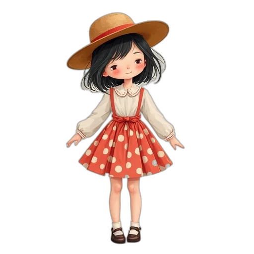 hat, dress, staff, jewelry transparent PNG cut-out