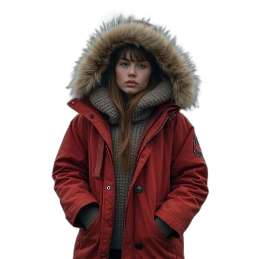 jacket, face, photorealistic, concept art transparent PNG cut-out