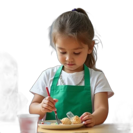food, photorealistic, young, girl transparent PNG cut-out